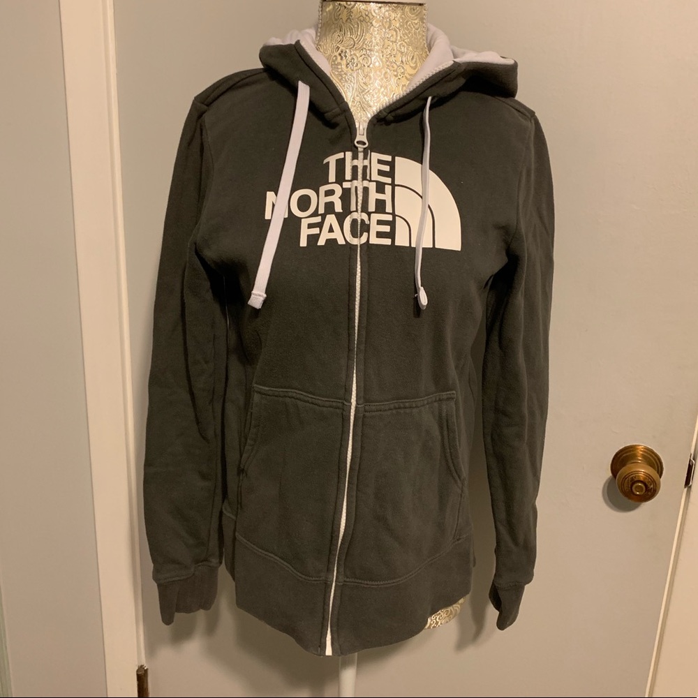{north face} gray half dome zip up hoodie